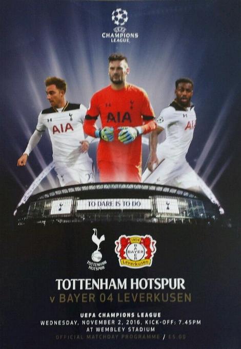 2016/17 CHAMPIONS LEAGUE - TOTTENHAM HOTSPUR v BAYER LEVERKUSEN